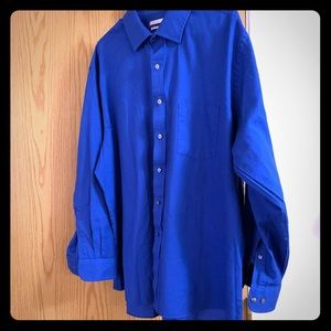 VAN HEUSEN Flex Collar Blue Regular Fit 18.5 34/35